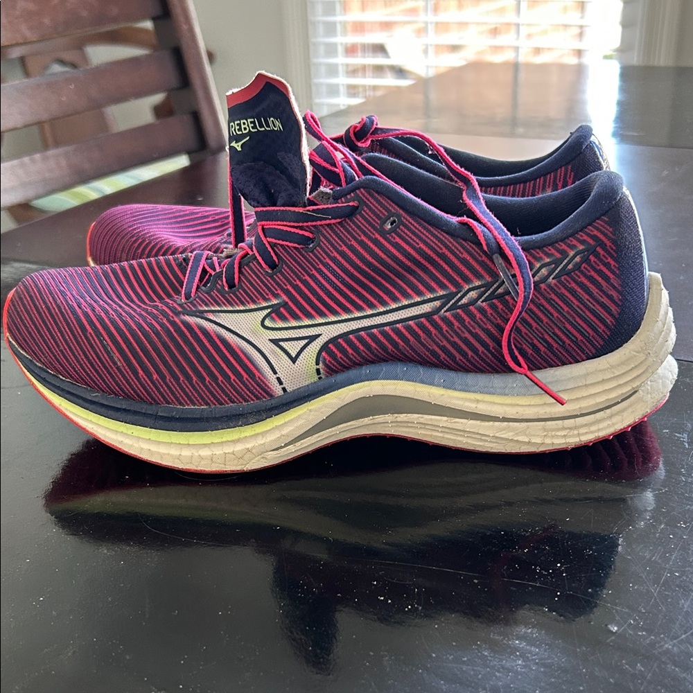 Mizuno Red and Blue Athletic Shoes